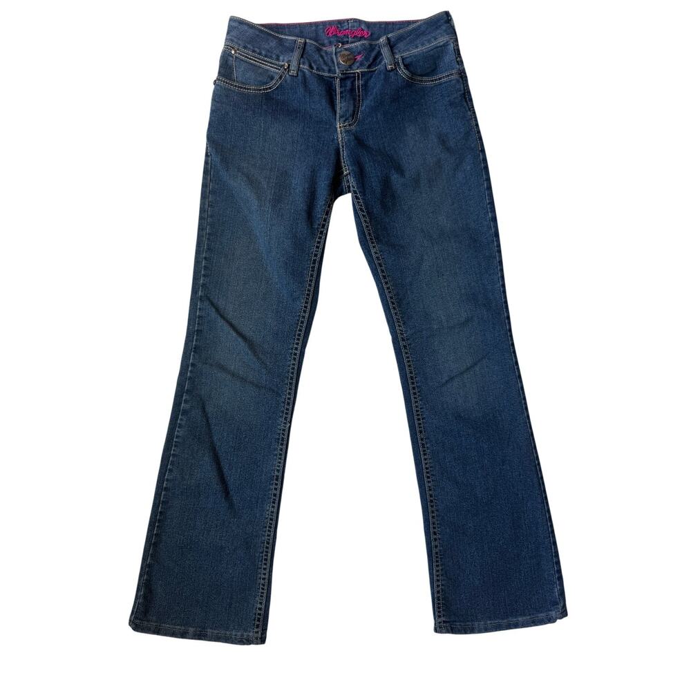Wrangler Y2K Low Rise Bootcut Jeans Rhinestone Cowgirl Western Rodeo Barbie Sm - Picture 2 of 15